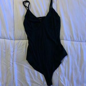 Winter Green Forever 21 Sleeveless Bodysuit